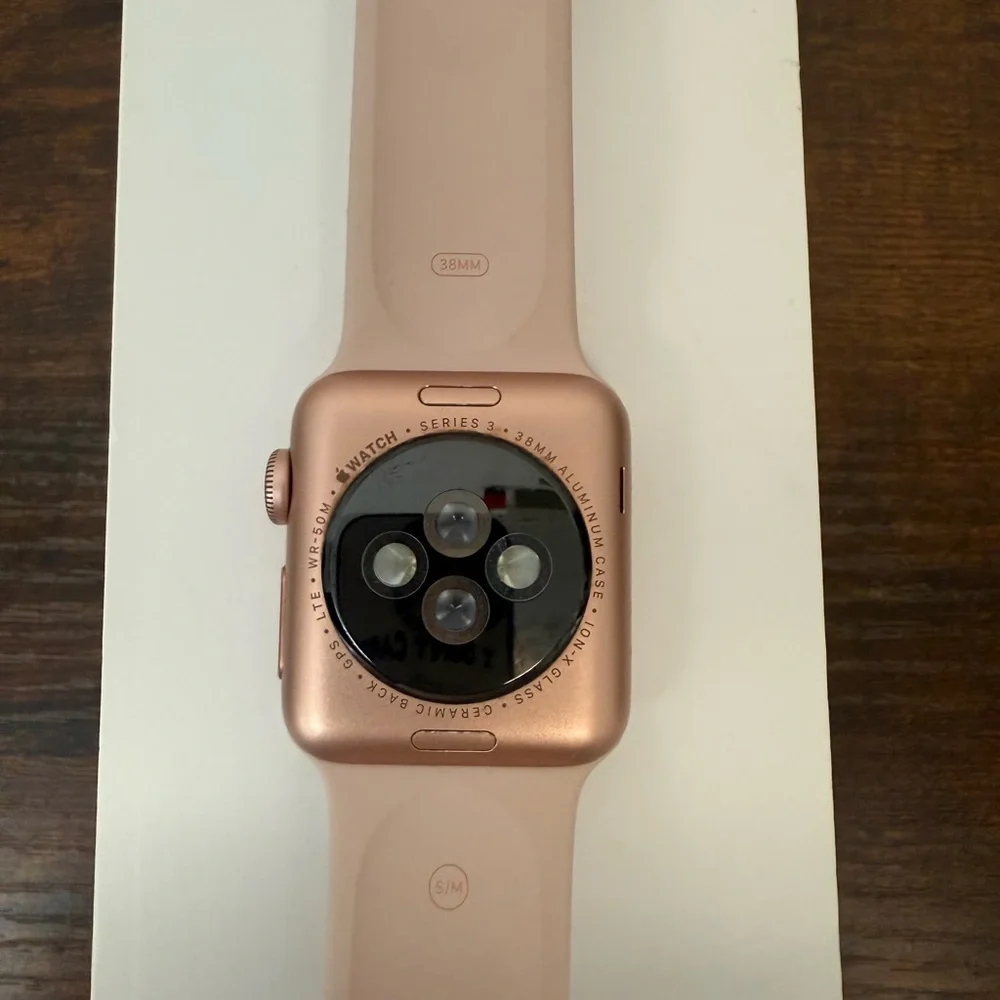 Apple Watch Series 3 with Pink and Black Bands